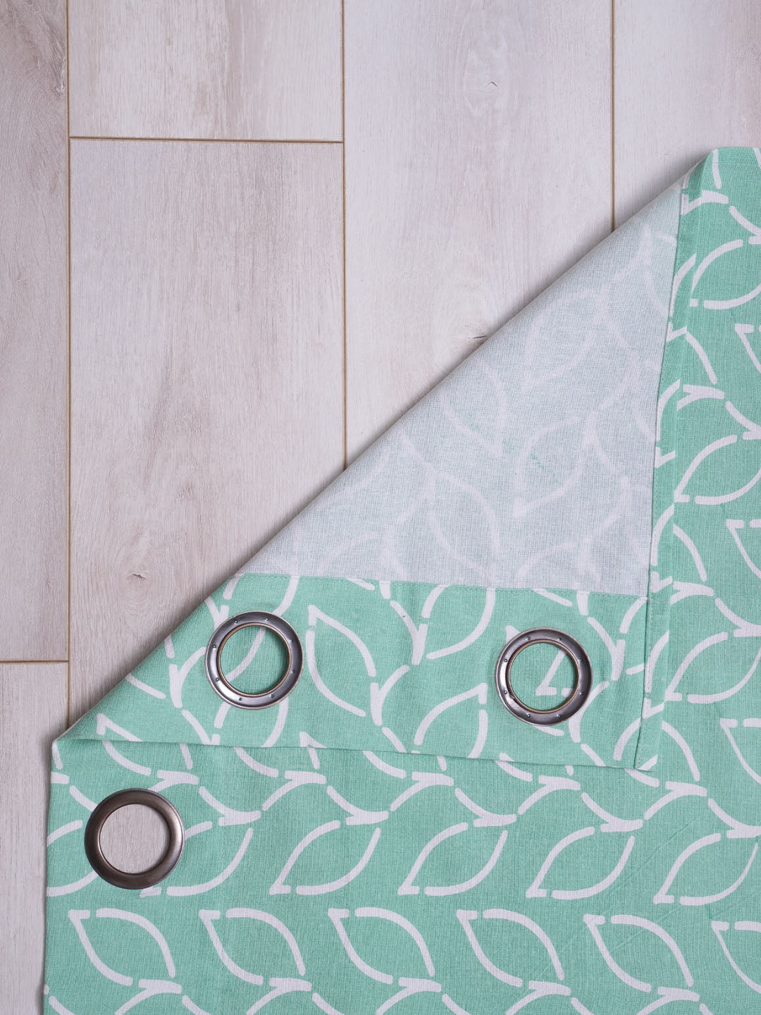 Branchlet Aqua Polyester Cotton Printed Curtain
