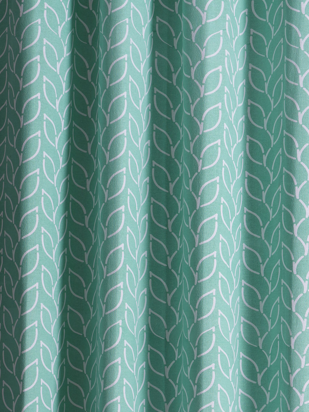 Branchlet Aqua Polyester Cotton Printed Curtain