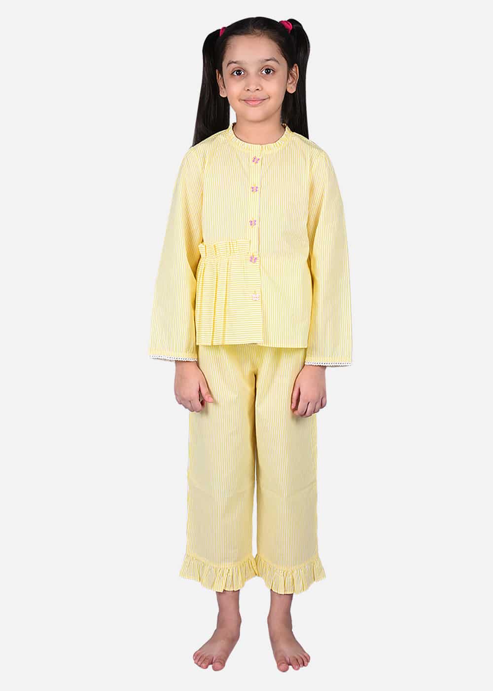 Butterfly Buttoned-Asymmetric Frilled Nightwear
