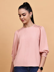 Dusty Pink Lace Detail Top