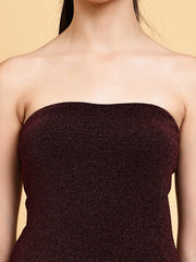 Party Dress With Mesh Crop Top