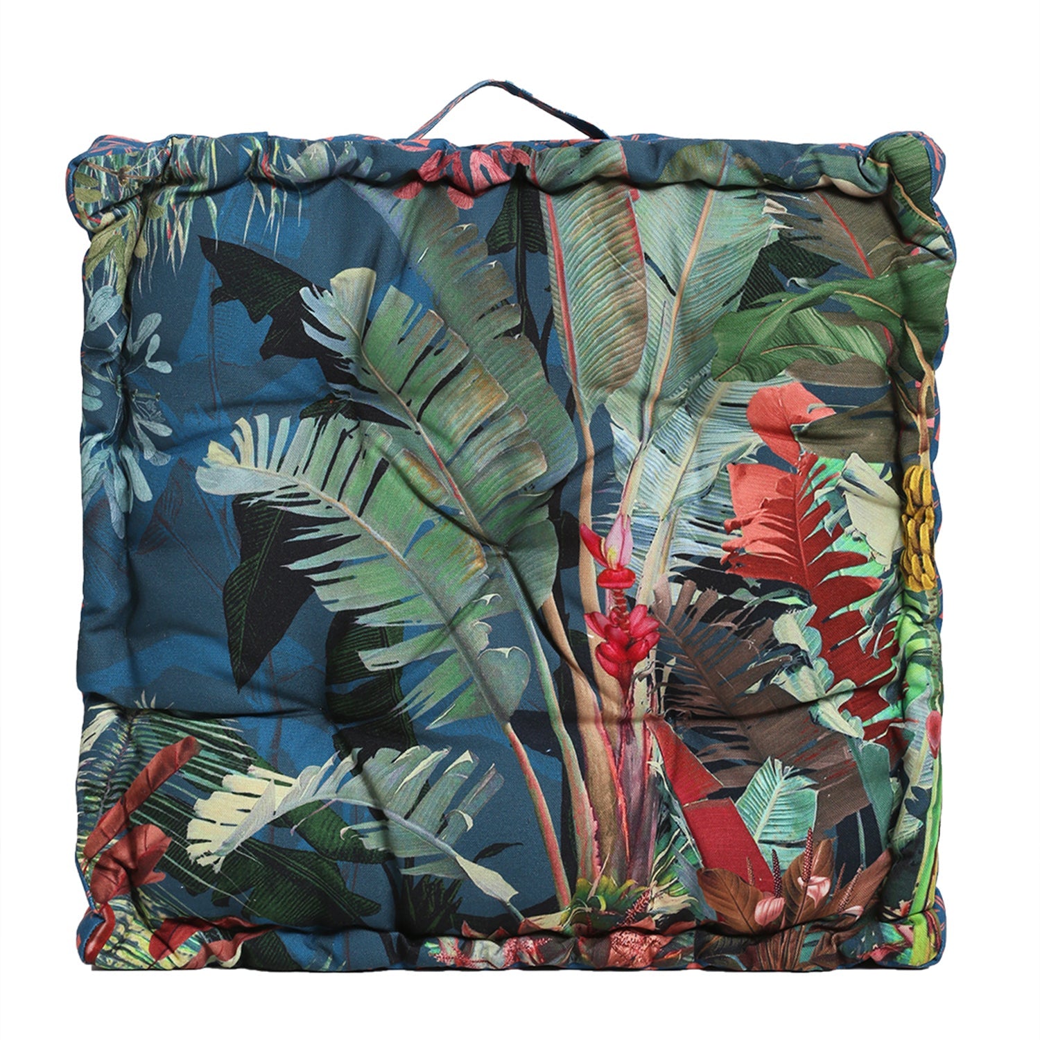 Savana Leaves Printed Matlas Floor Cushion
