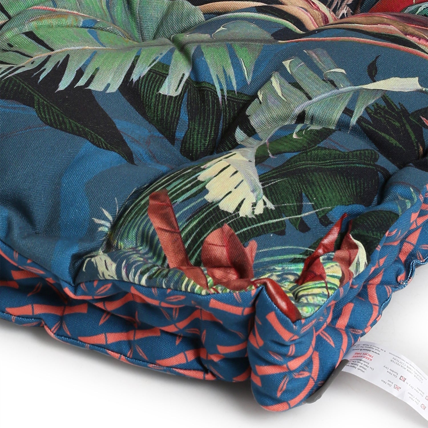 Savana Leaves Printed Matlas Floor Cushion
