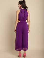 Purple Elegant Solid Jumpsuit