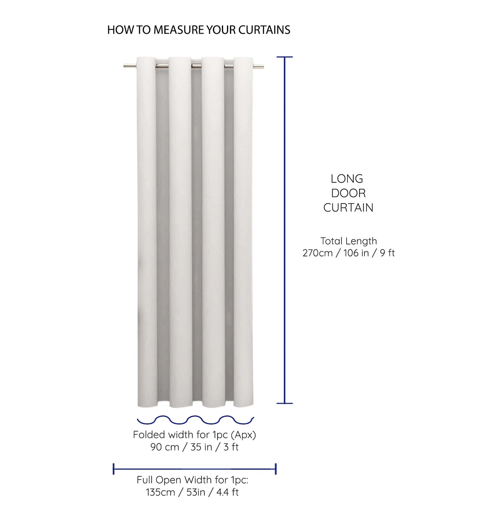 Daisy Beige Cotton Long Door Curtain