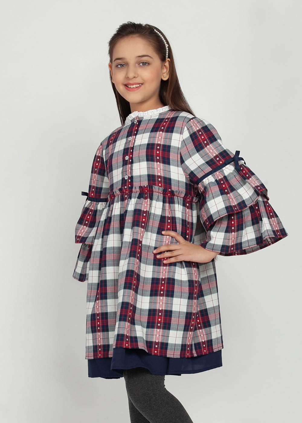 Red Blue Check Dress