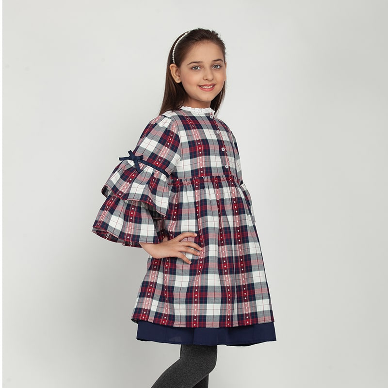 Red Blue Check Dress