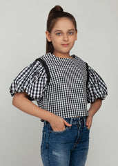 Black Checkered Top