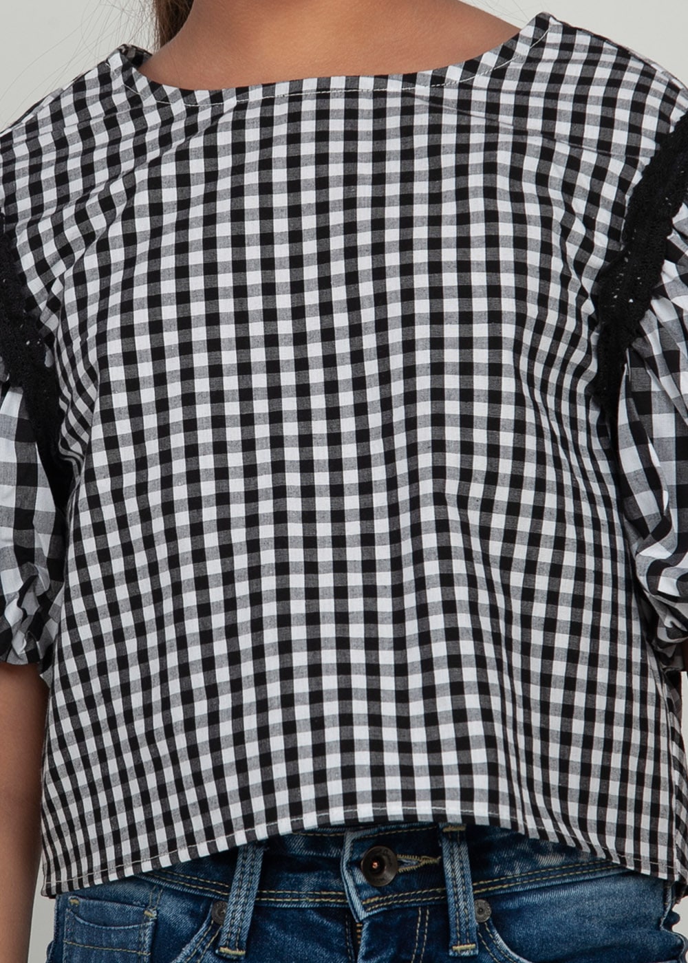 Black Checkered Top