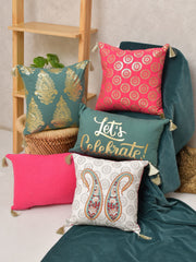 Set of 5 Jashan Cotton 30x50cm & 40x40cm Cushion Covers