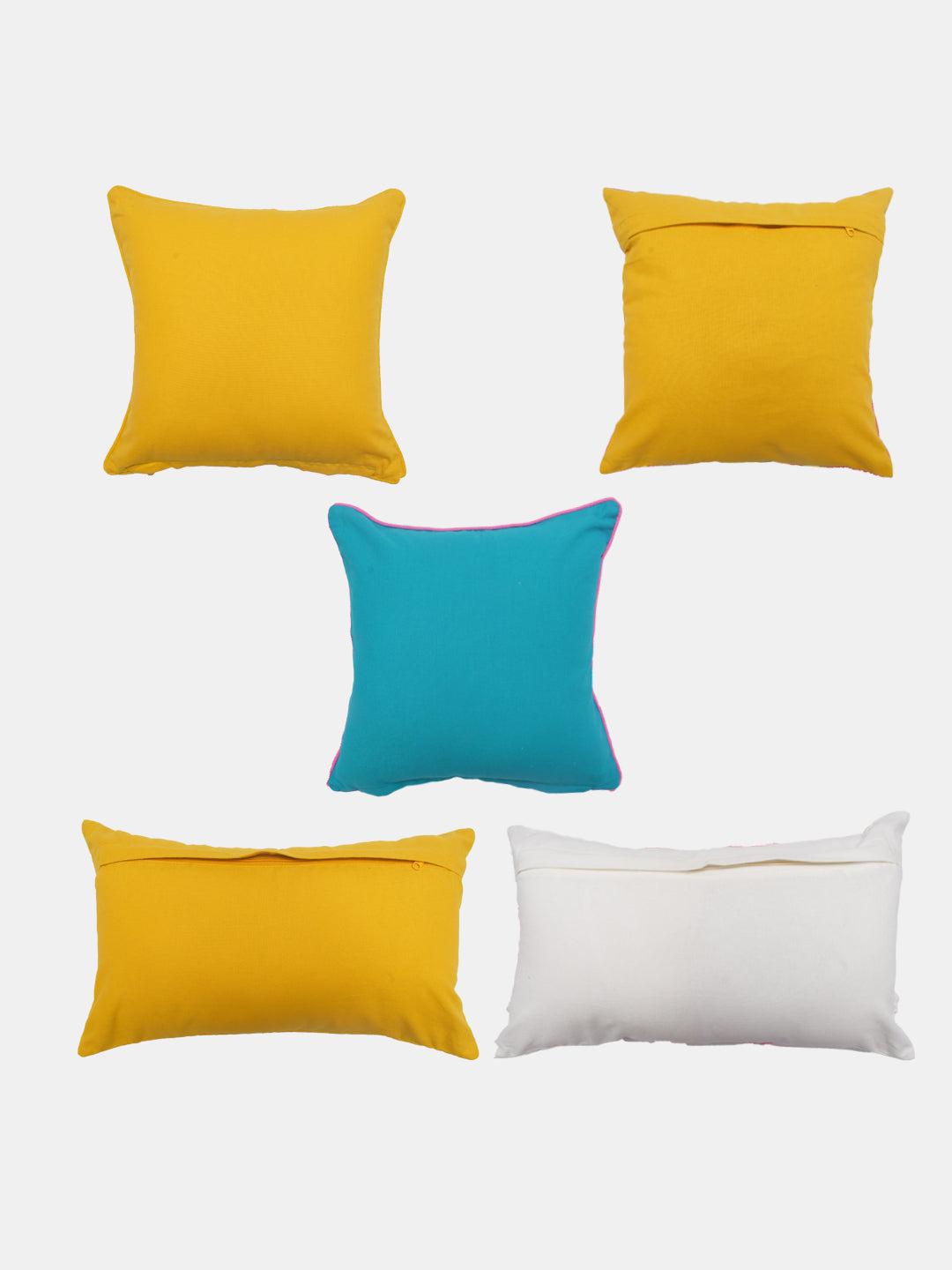 Set Of 5 Bird Printed Cushion Cover Set