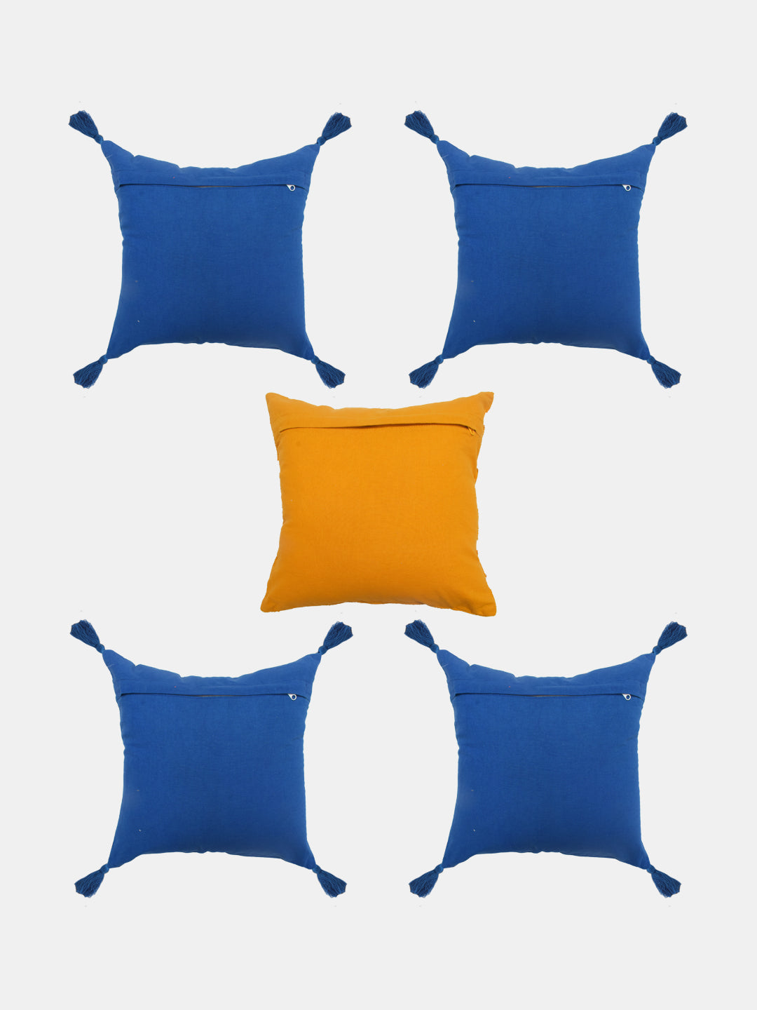 Set Of 5 Bird Printed Cushion Cover Set