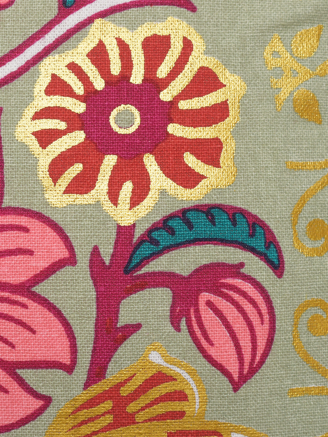 Set Of 5 Foil Printed Cushion Cover Set