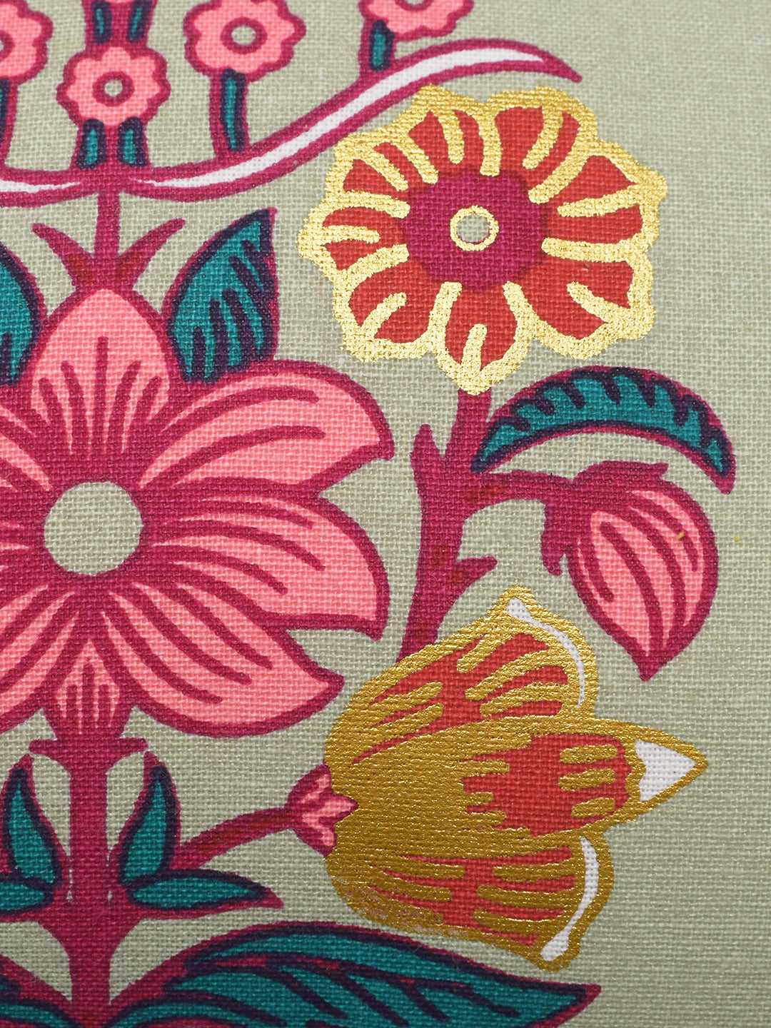 Set Of 5 Foil Printed Cushion Cover Set