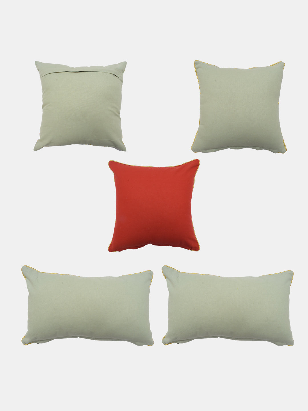 Set Of 5 Foil Printed Cushion Cover Set