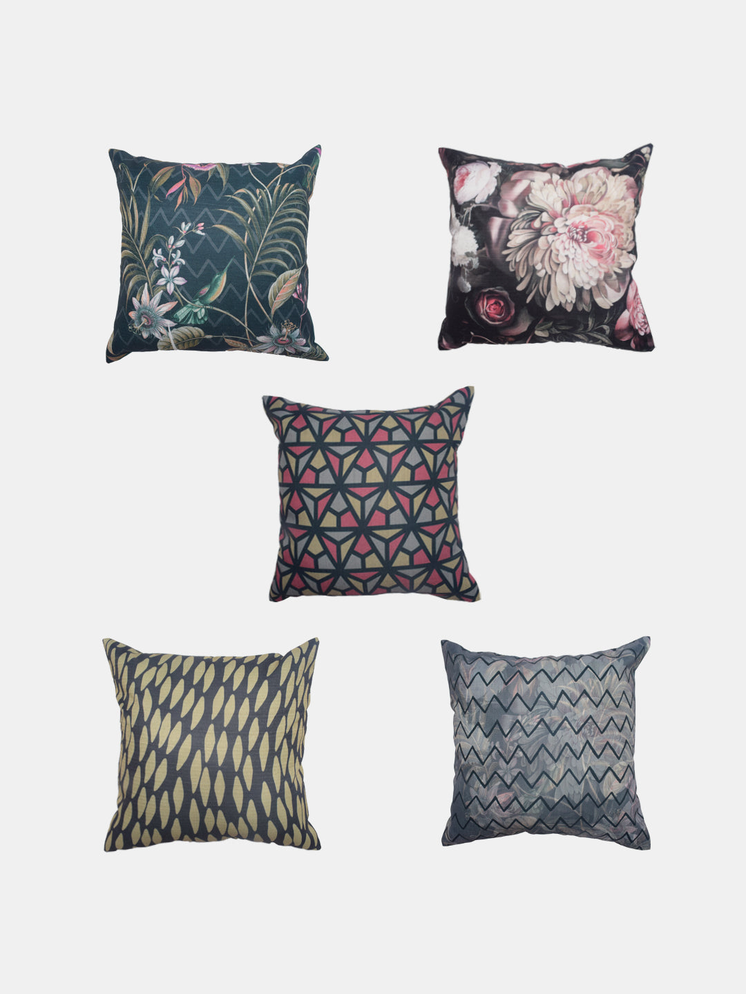 Set Of 5 Midnight Beauty Cushion Cover Set