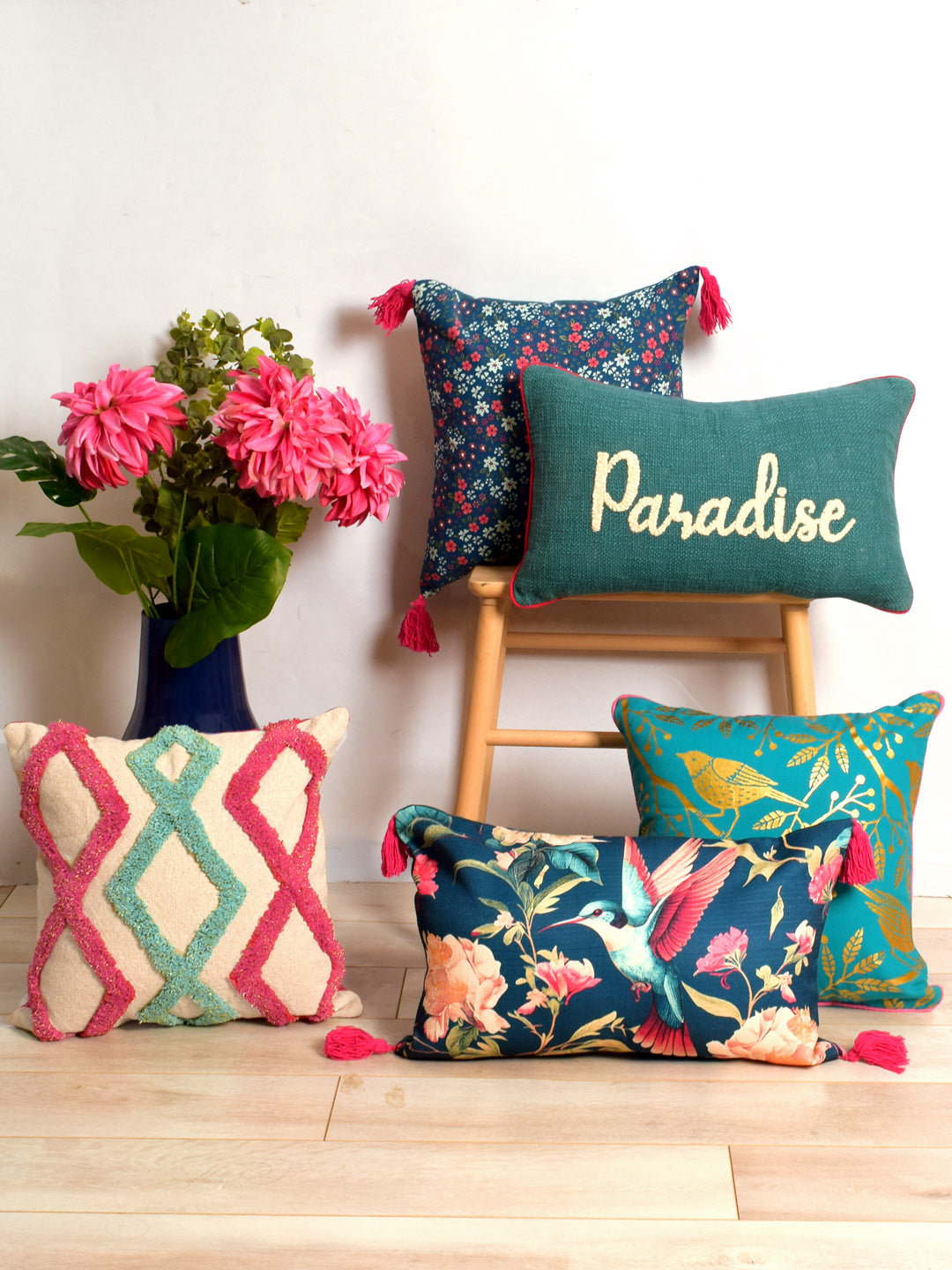 Set Of 5 Paradise Cushion Cover Set