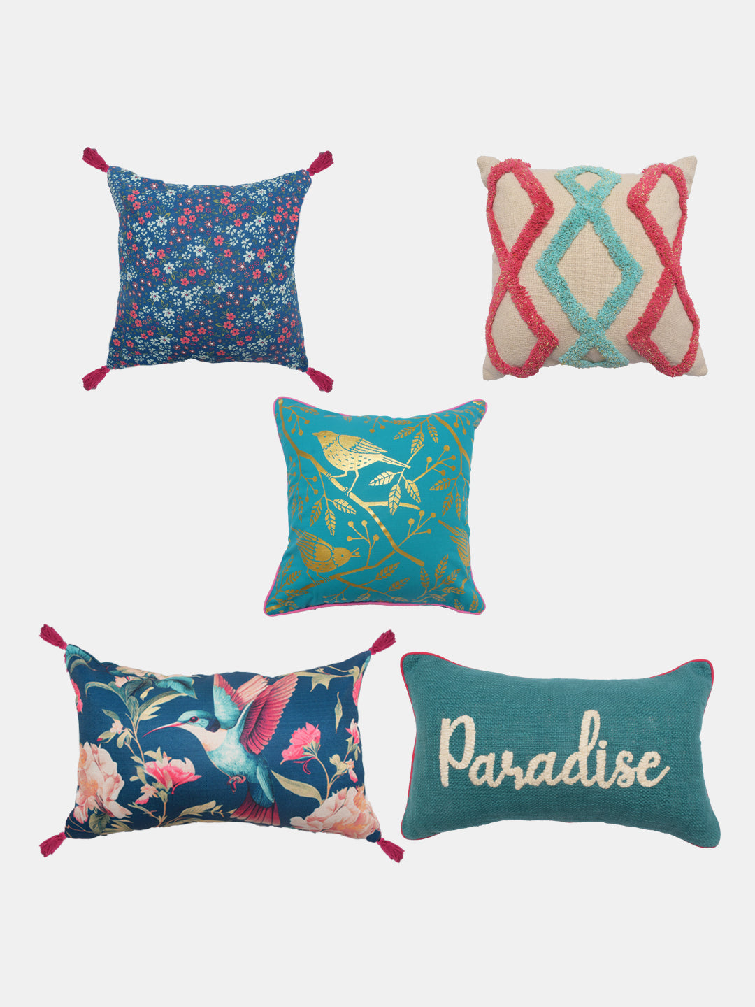 Set Of 5 Paradise Cushion Cover Set
