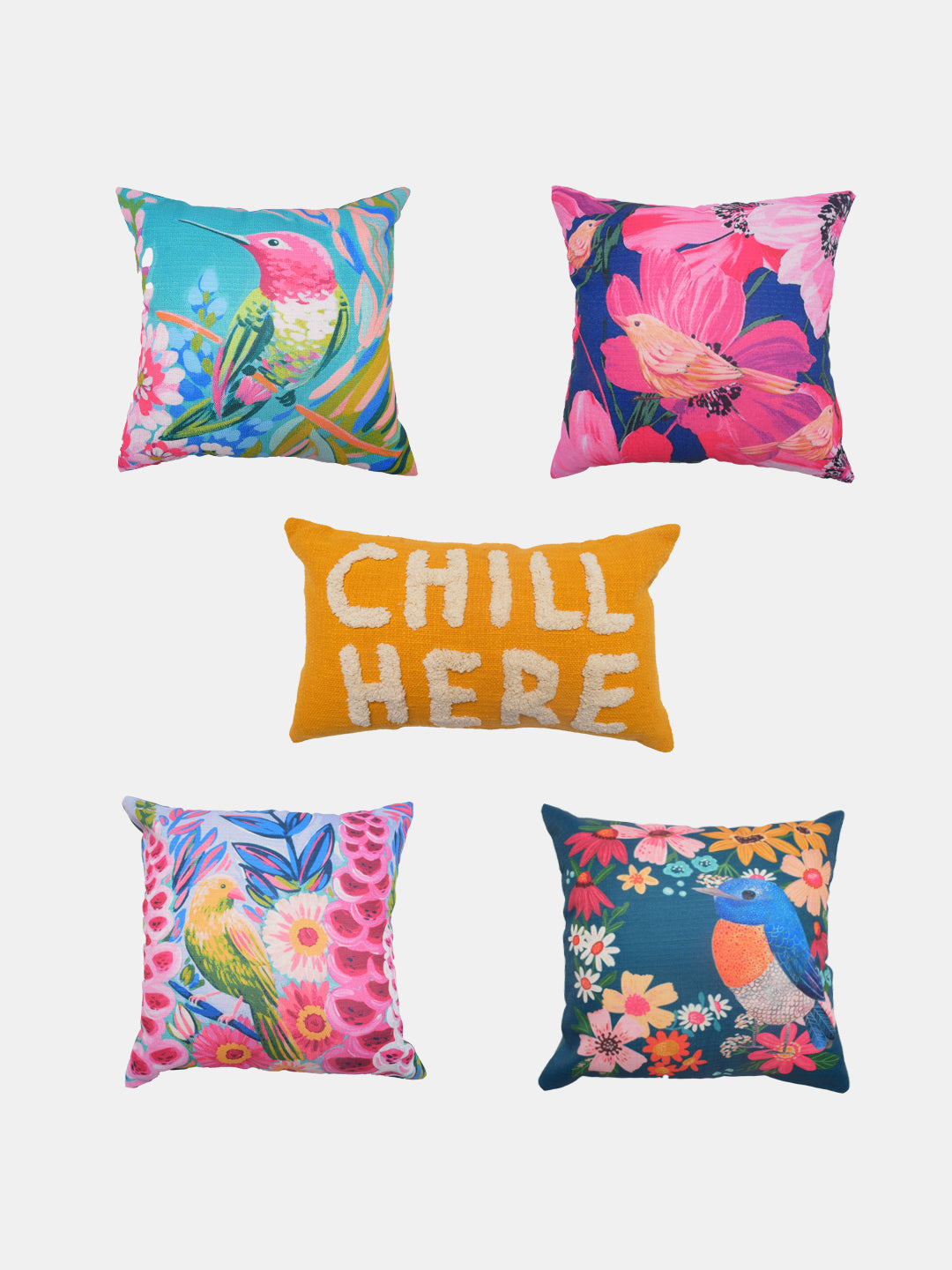 Set Of 5 Printed Melow Cushion Cover Set