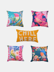 Set Of 5 Printed Melow Cushion Cover Set