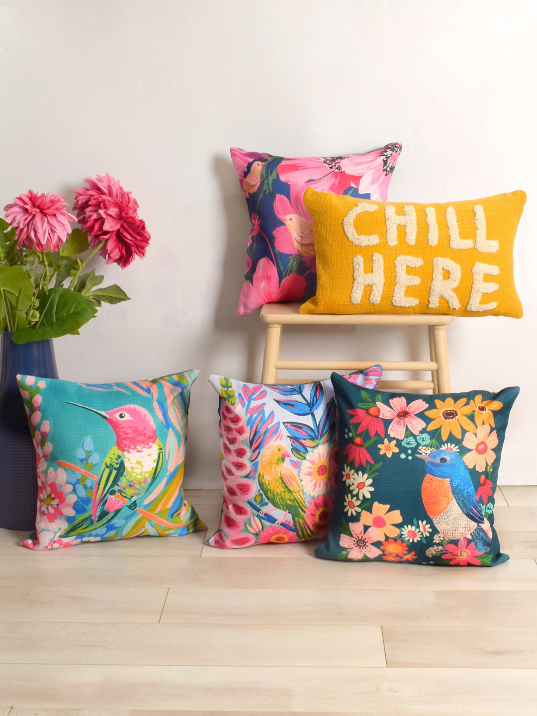 Set Of 5 Printed Melow Cushion Cover Set