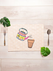 Set Of 6 Cutting Chai Printed Placement