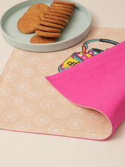 Set Of 6 Cutting Chai Printed Placement