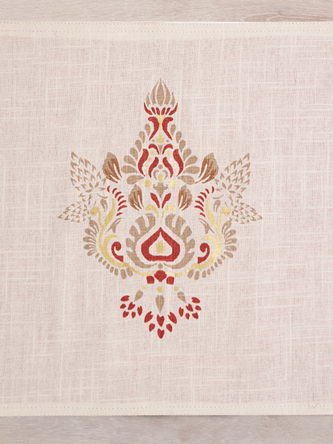Set Of 6 Gerua Printed Placement