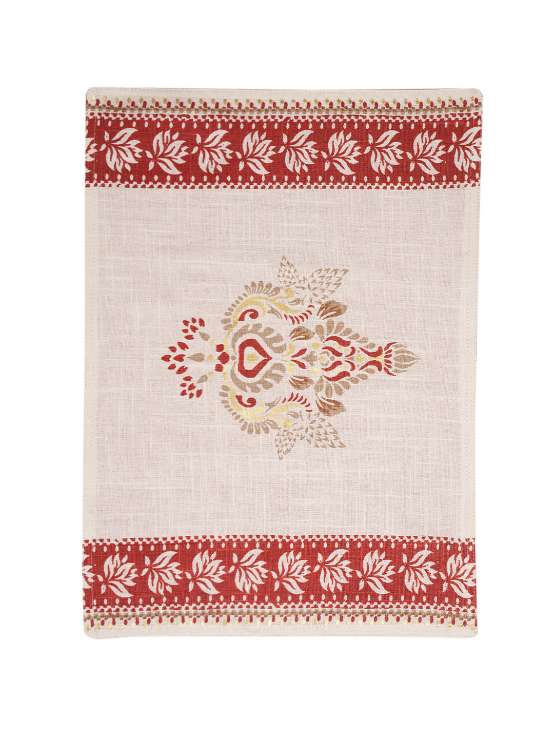 Set Of 6 Gerua Printed Placement