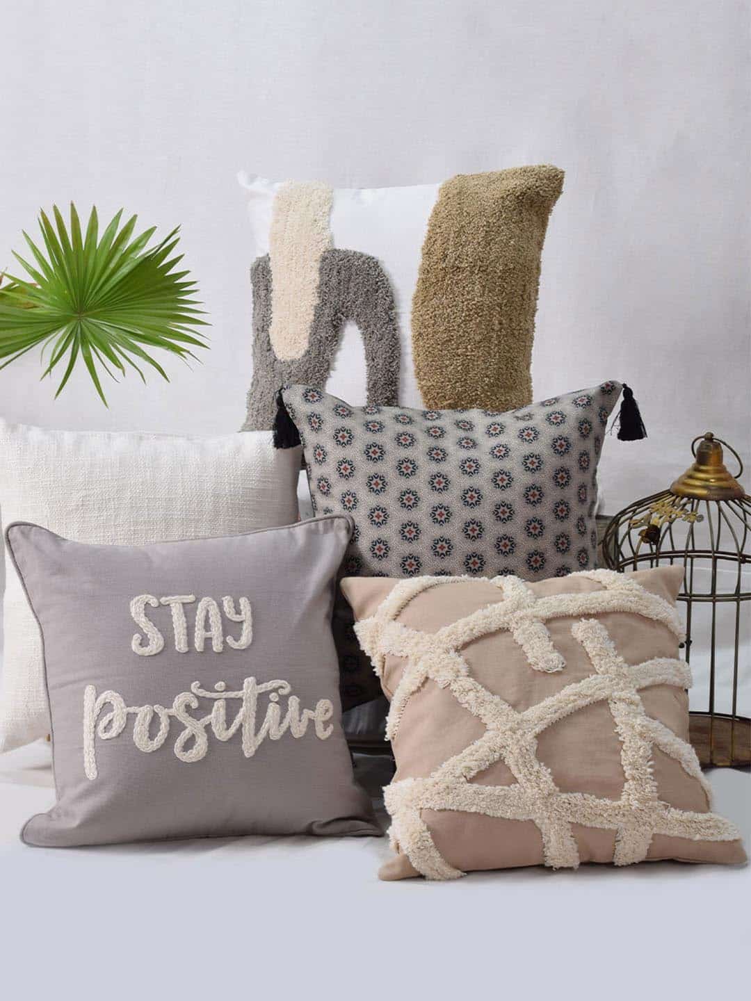 Set of 5 Berlin Square 40X40CM Cotton Cushion Covers