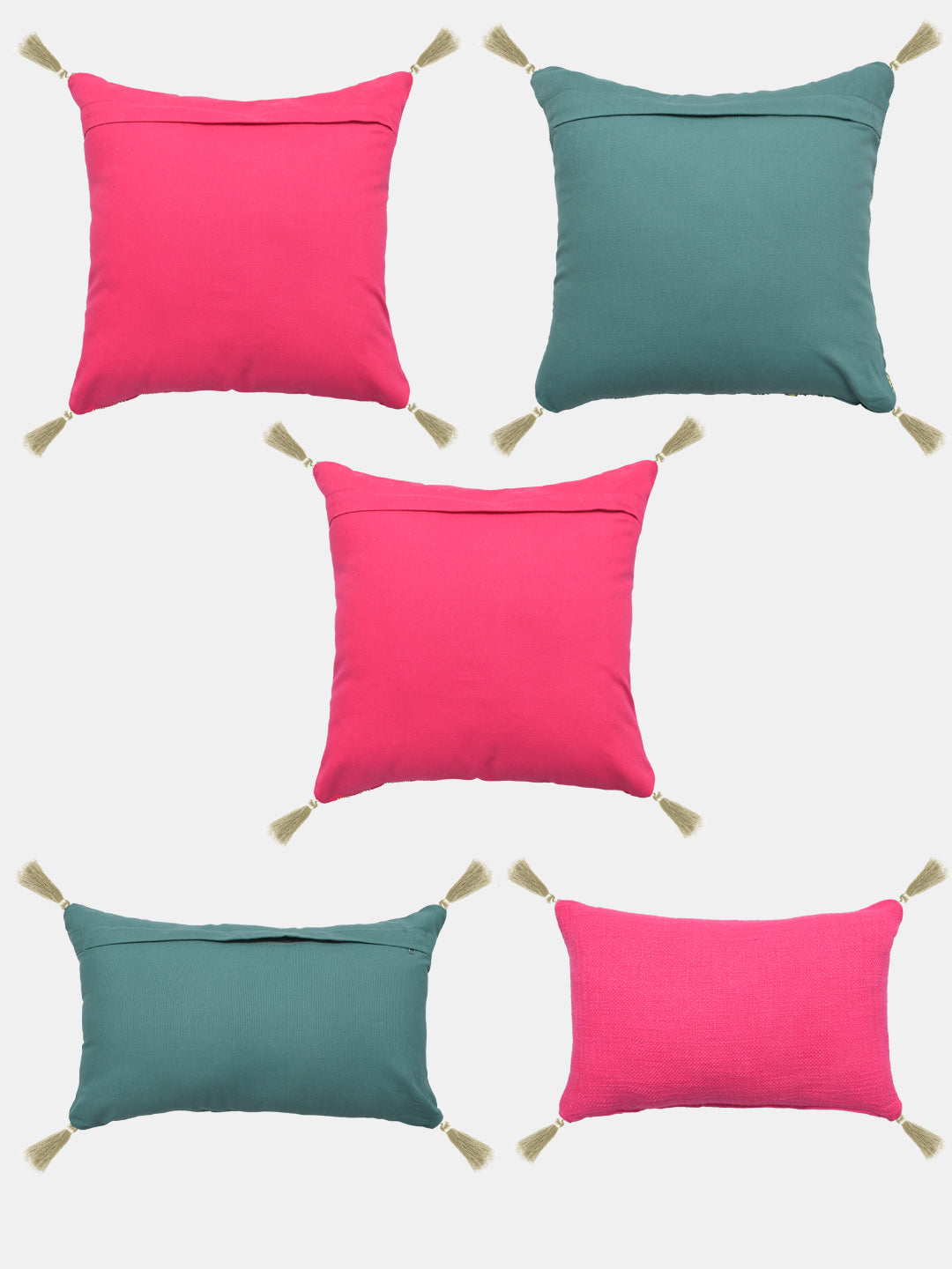 Set of 5 Jashan Cotton 30x50cm & 40x40cm Cushion Covers