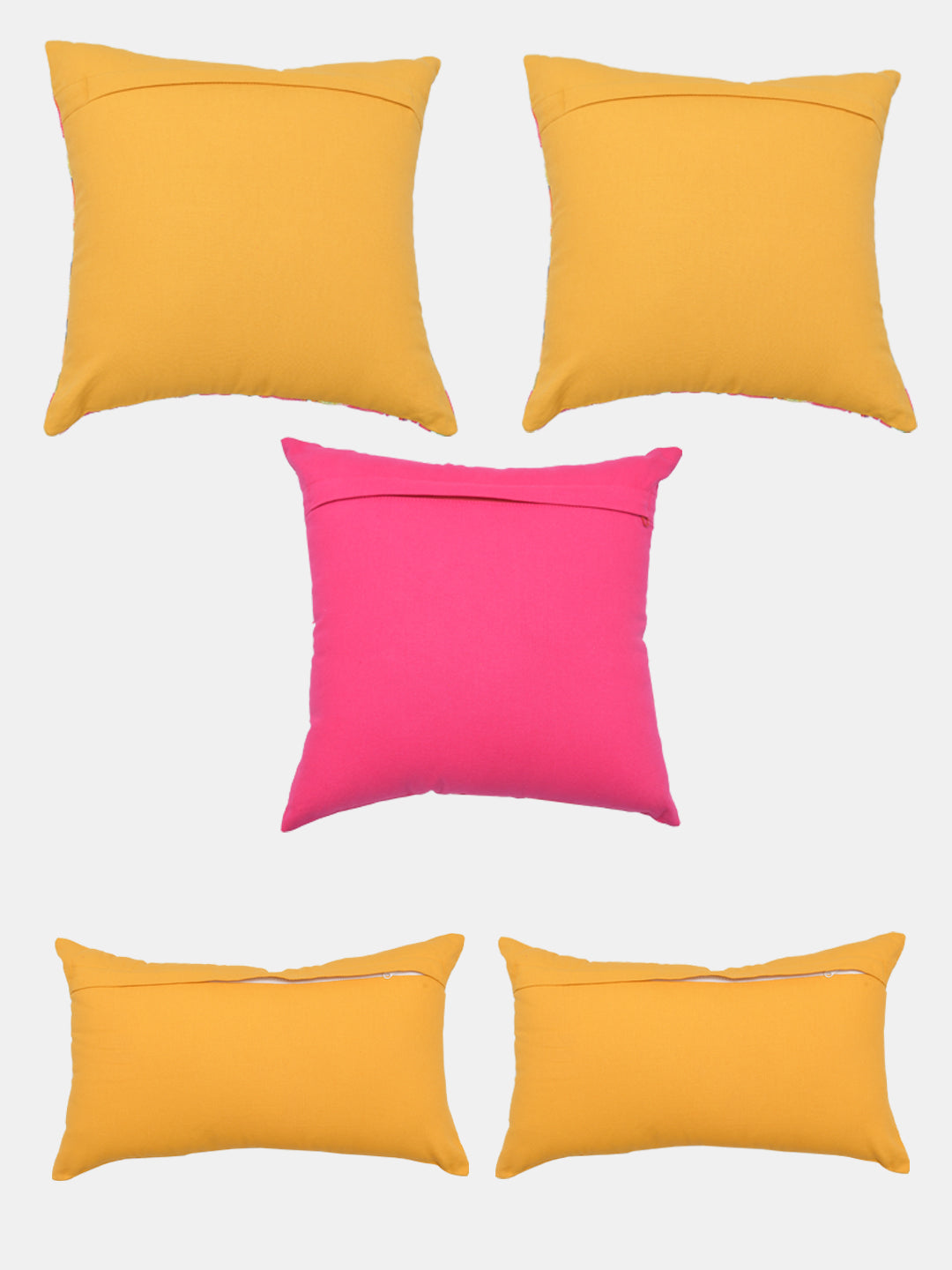Set of 5 Life of Flower Cotton 30x50cm & 40x40cm Cushion Covers
