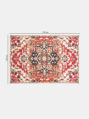 Jodhpur Rusty Red 4'x5.5' Printed Cotton Carpet