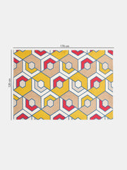 Honeycomb Yellow 4'x5.5' Printed Cotton Carpet