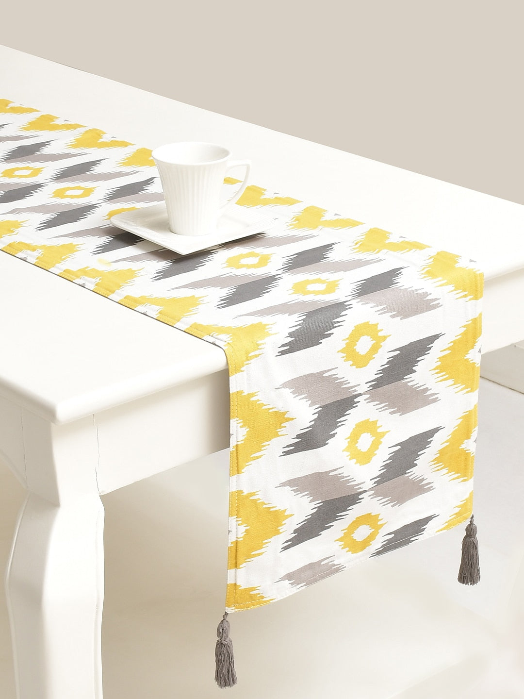 Jalsa 100% Cotton Yellow 4/6 Seater Table Runner